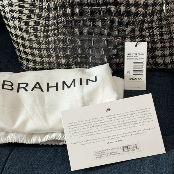 Brahmin - Medium Asher - Houndstooth Ombre Melbourne - Excellent Condition - Picture 3 of 15